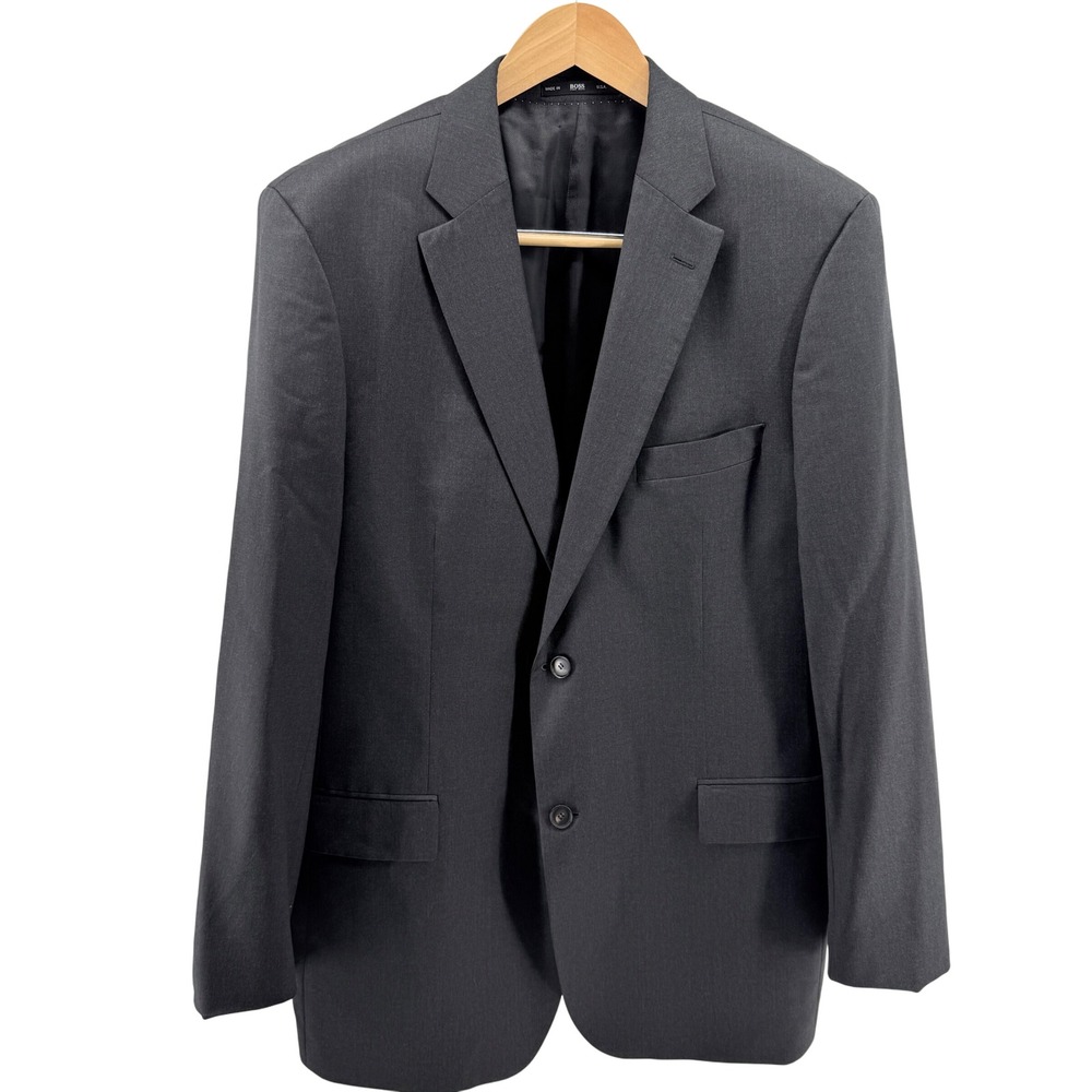 Hugo BOSS Black Two Button Blazer Virgin‎ Wool Jacket Business 46L